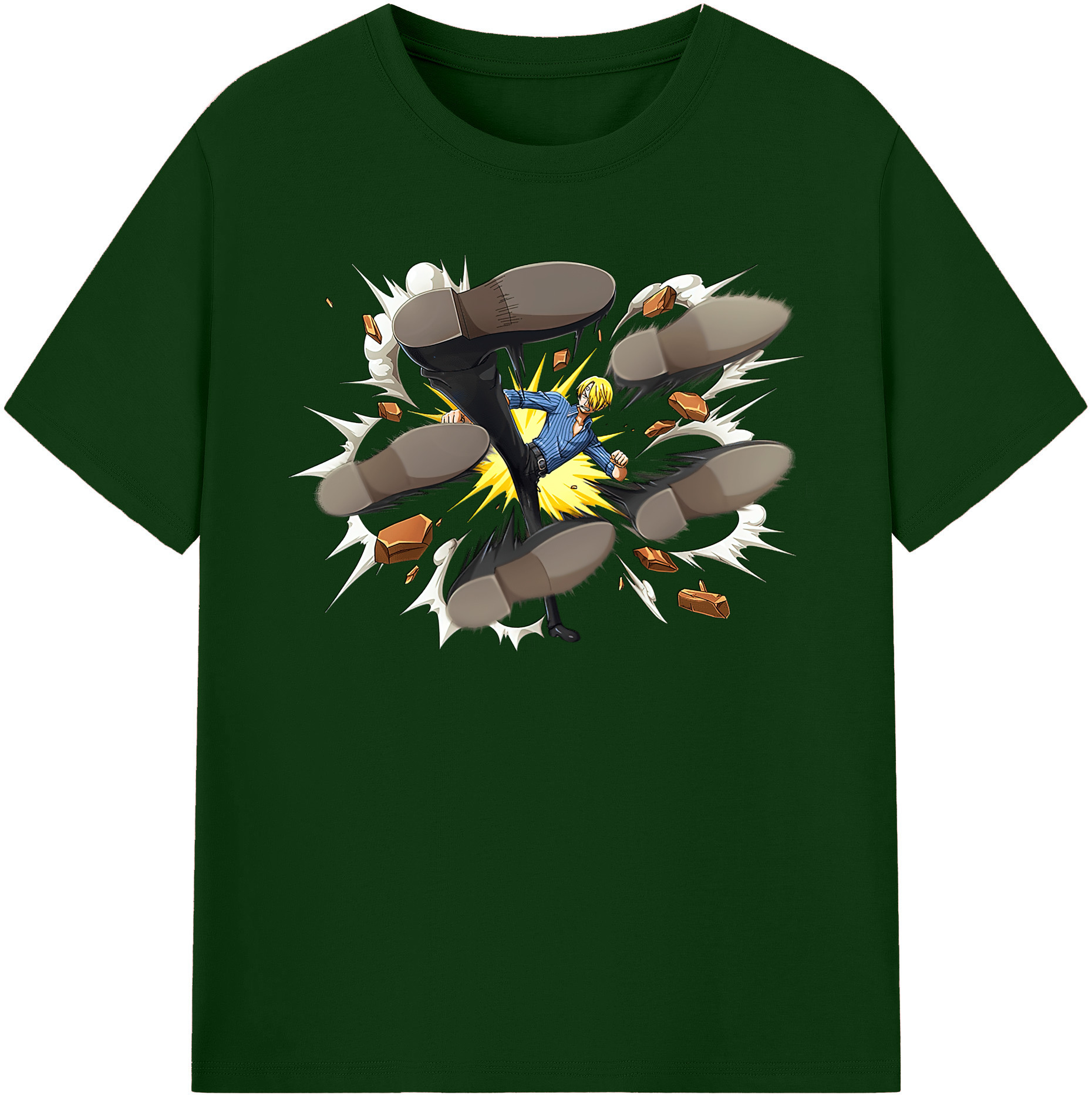 ワンピース サンジ ONE PIECE Sanji 綿100％半袖Tシャツ（フロントプリント）